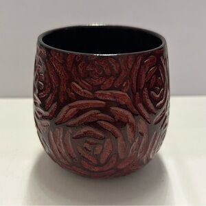 Wooden Rose Hand Carved Lacquer Mug Tumbler Coffee Tea Whiskey Cup Handmade